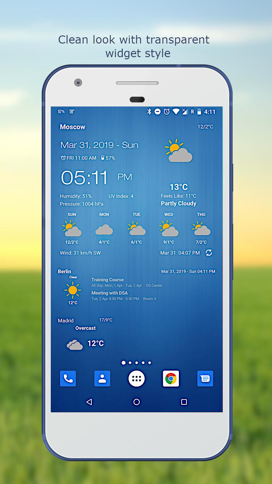 اسکرین شات 3 برنامه Weather & Clock Widget