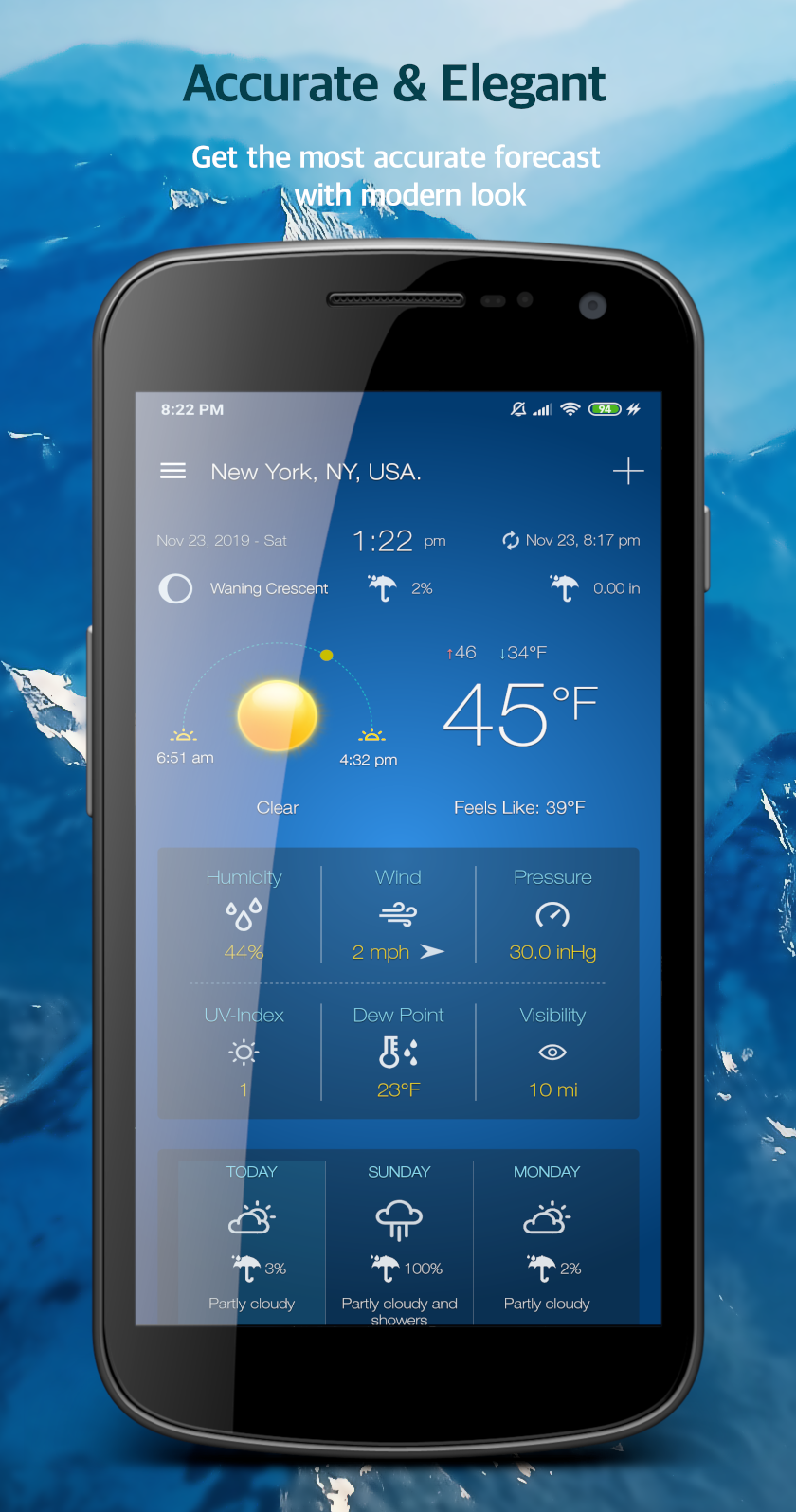 اسکرین شات 4 برنامه Weather Advanced for Android