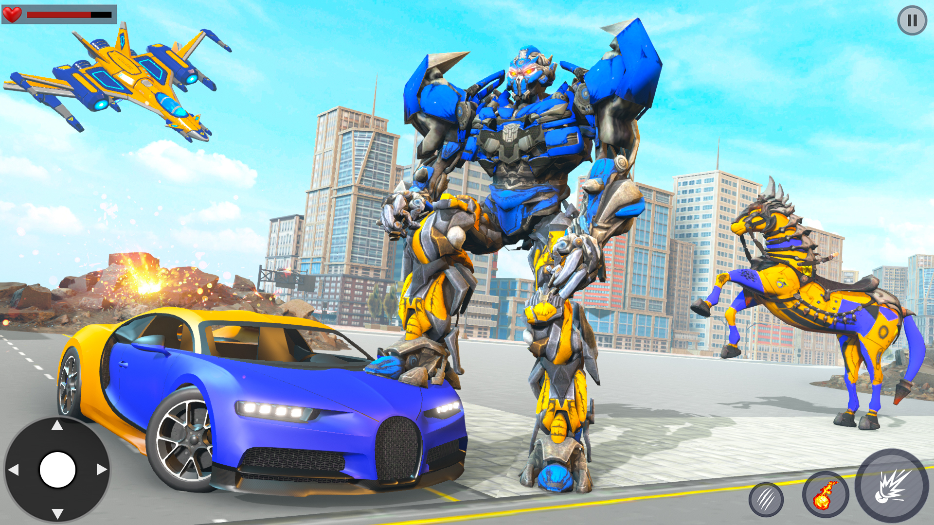 اسکرین شات 2 بازی Extreme Flying Robot Car Games