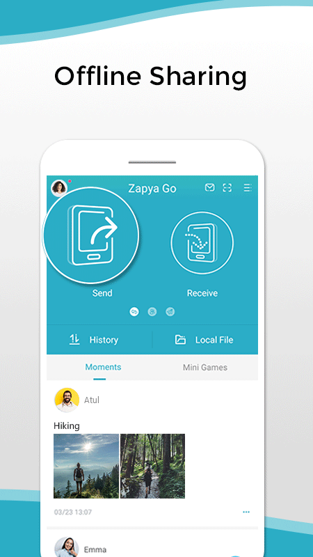 اسکرین شات 1 برنامه Zapya Go - Share File with Tho