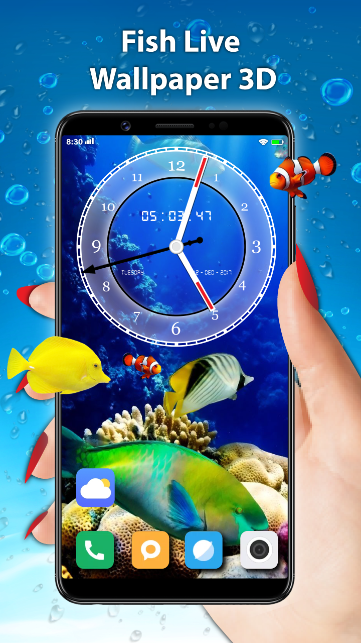 اسکرین شات 6 برنامه Koi Fish Live Wallpaper 3D