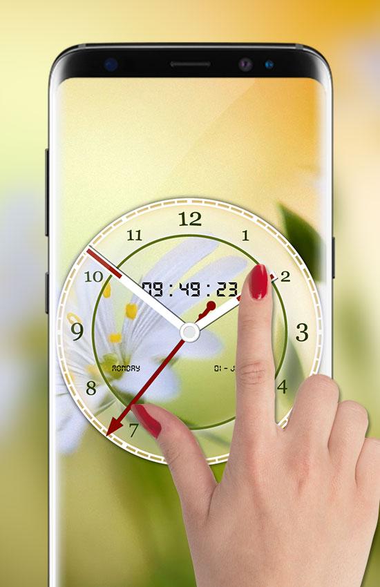 اسکرین شات 3 برنامه Flower Clock Live Wallpaper