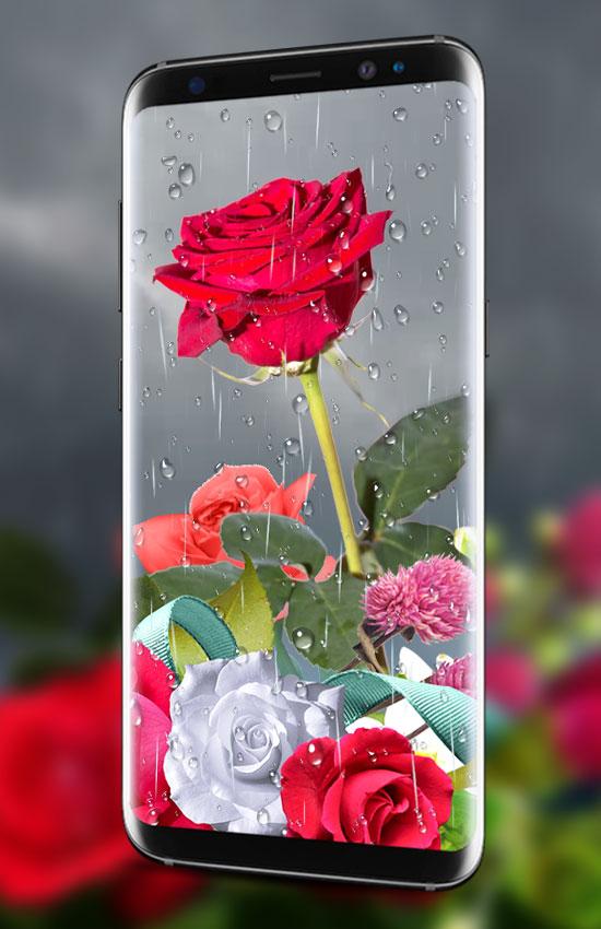 اسکرین شات 7 برنامه Flower Clock Live wallpaper–HD