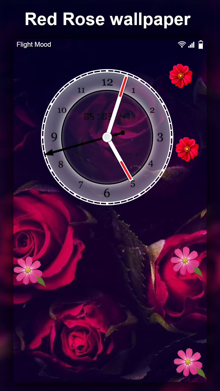 اسکرین شات 3 برنامه Flower Clock Live wallpaper–HD