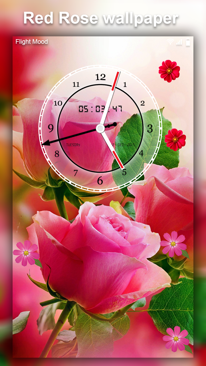 اسکرین شات 4 برنامه Flower Clock Live wallpaper–HD