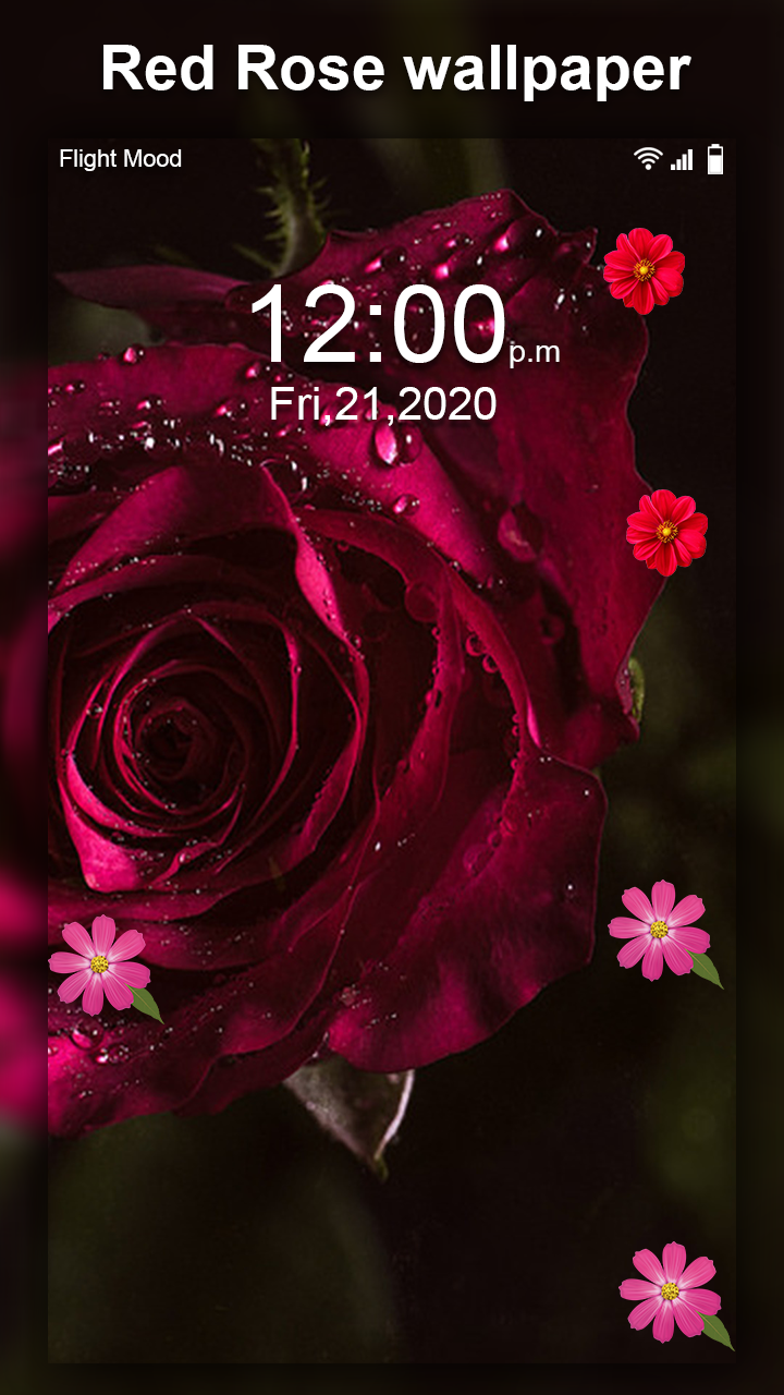 اسکرین شات 6 برنامه Flower Clock Live wallpaper–HD