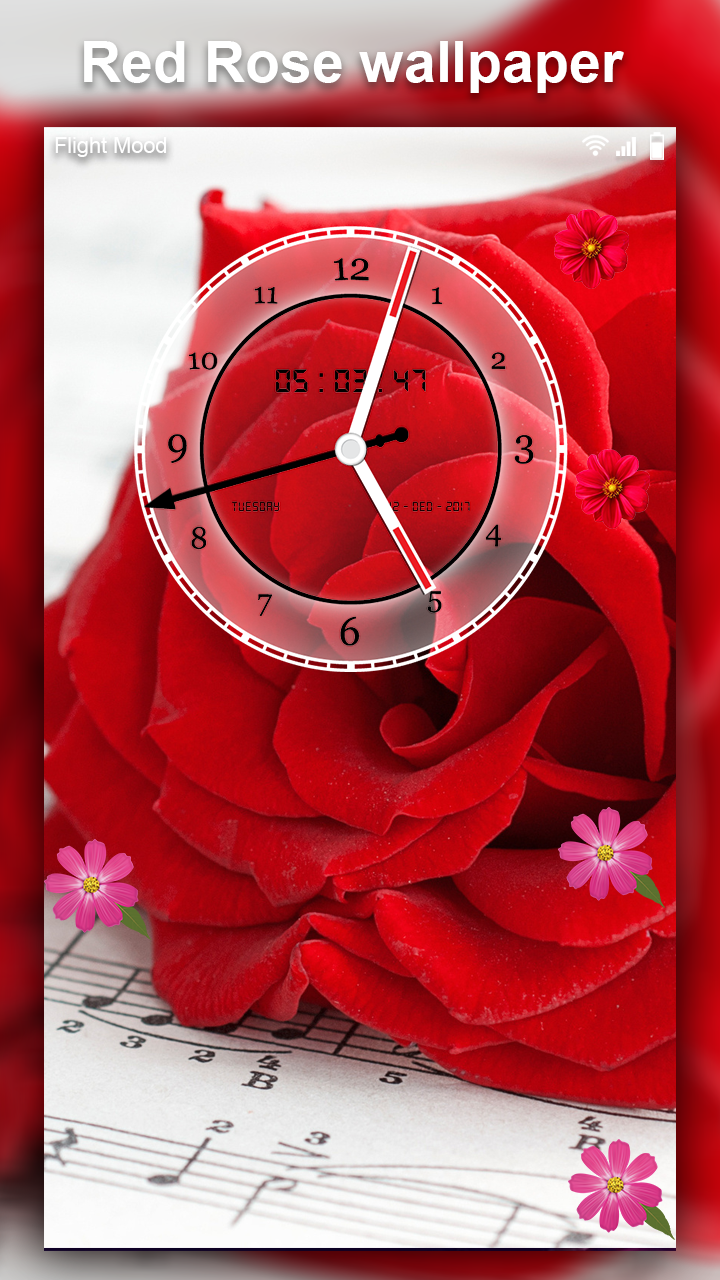 اسکرین شات 1 برنامه Flower Clock Live wallpaper–HD