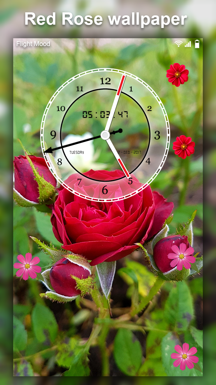 اسکرین شات 5 برنامه Flower Clock Live wallpaper–HD