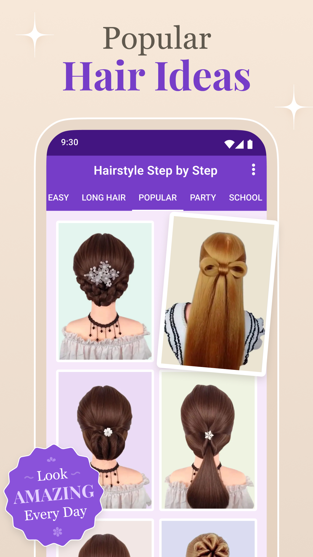 اسکرین شات 5 برنامه Step by Step Hairstyle App