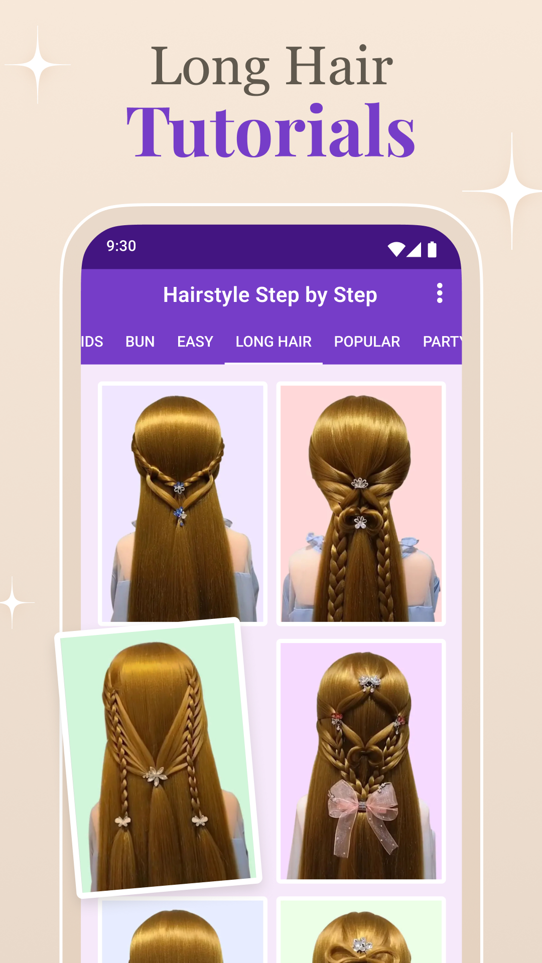اسکرین شات 6 برنامه Step by Step Hairstyle App