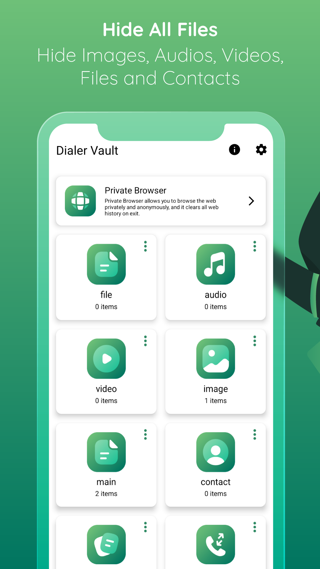 اسکرین شات 5 برنامه Dialer Vault Hide Photo Video