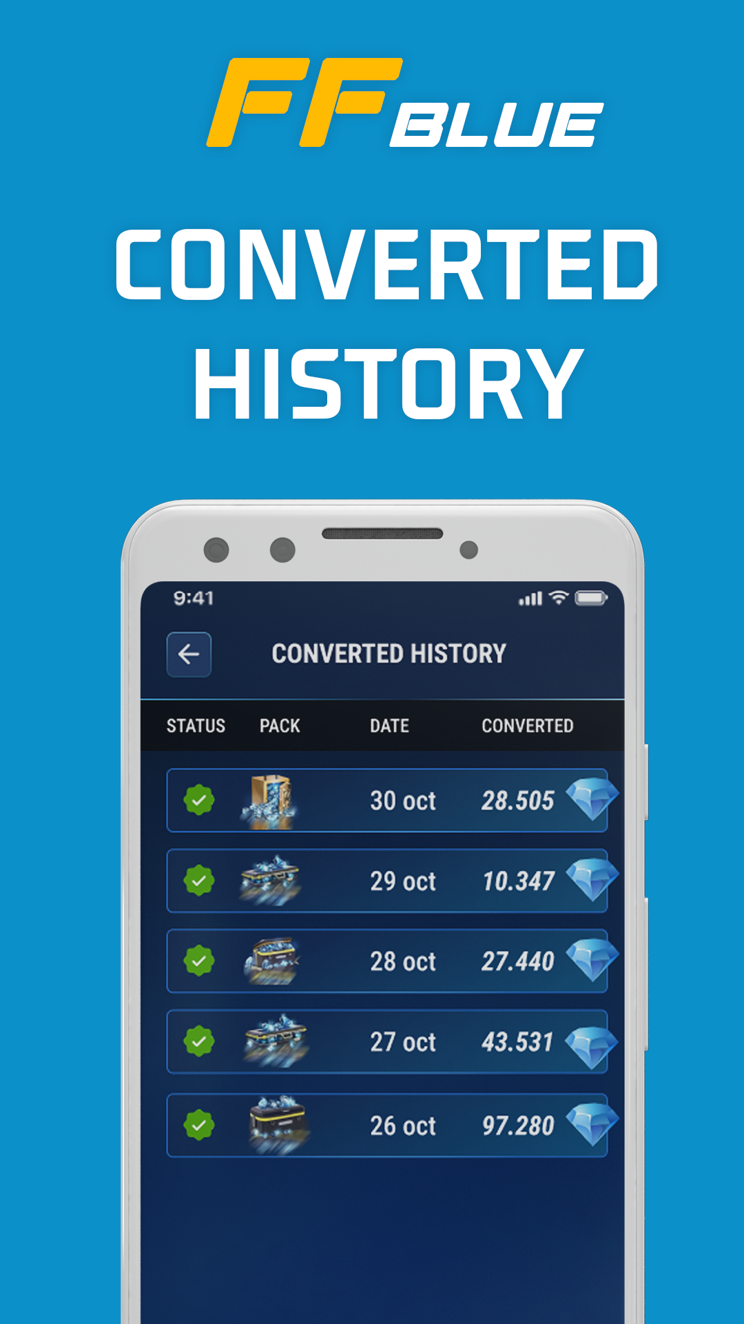 اسکرین شات 1 برنامه FFelite | Diamonds Calculator