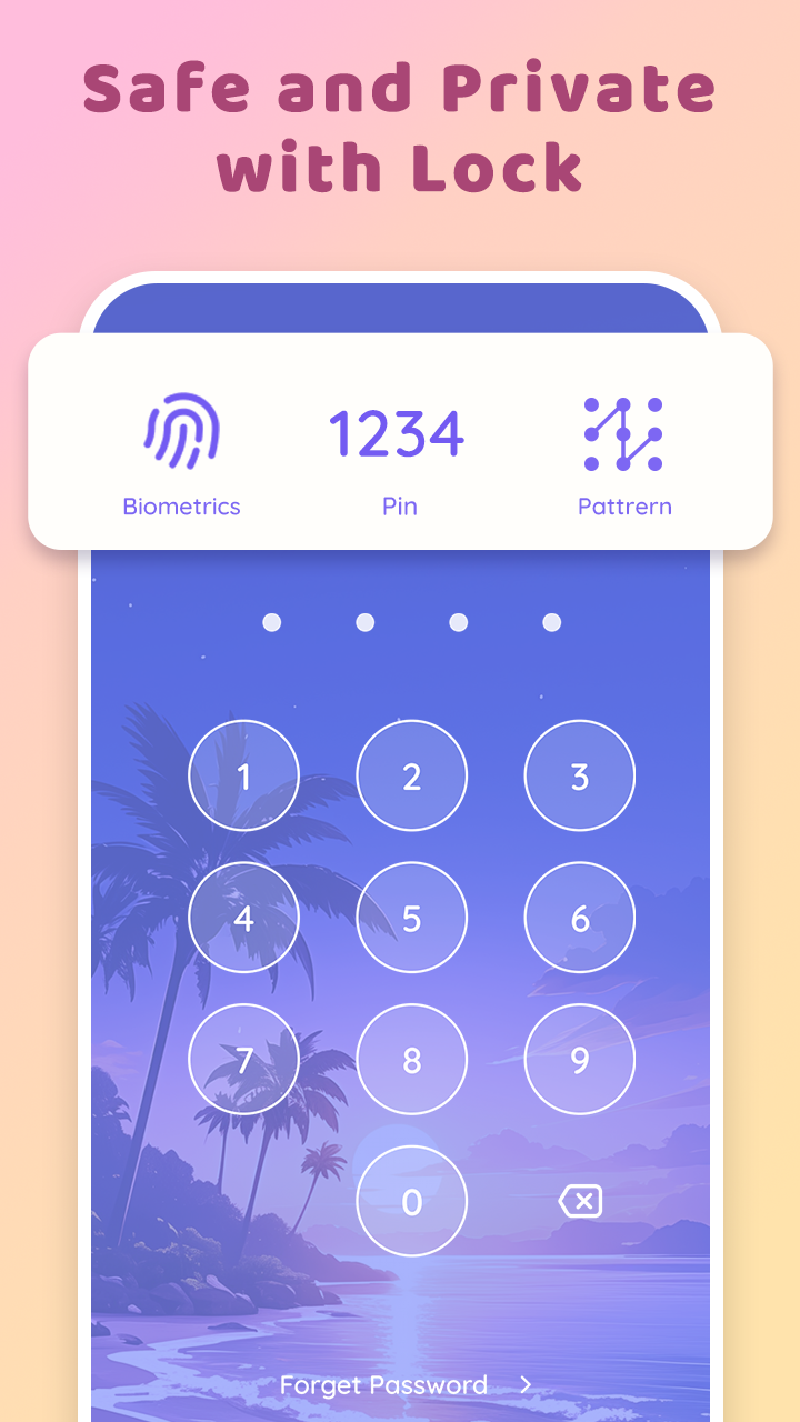 اسکرین شات 2 برنامه My Diary With Lock: Mood Diary