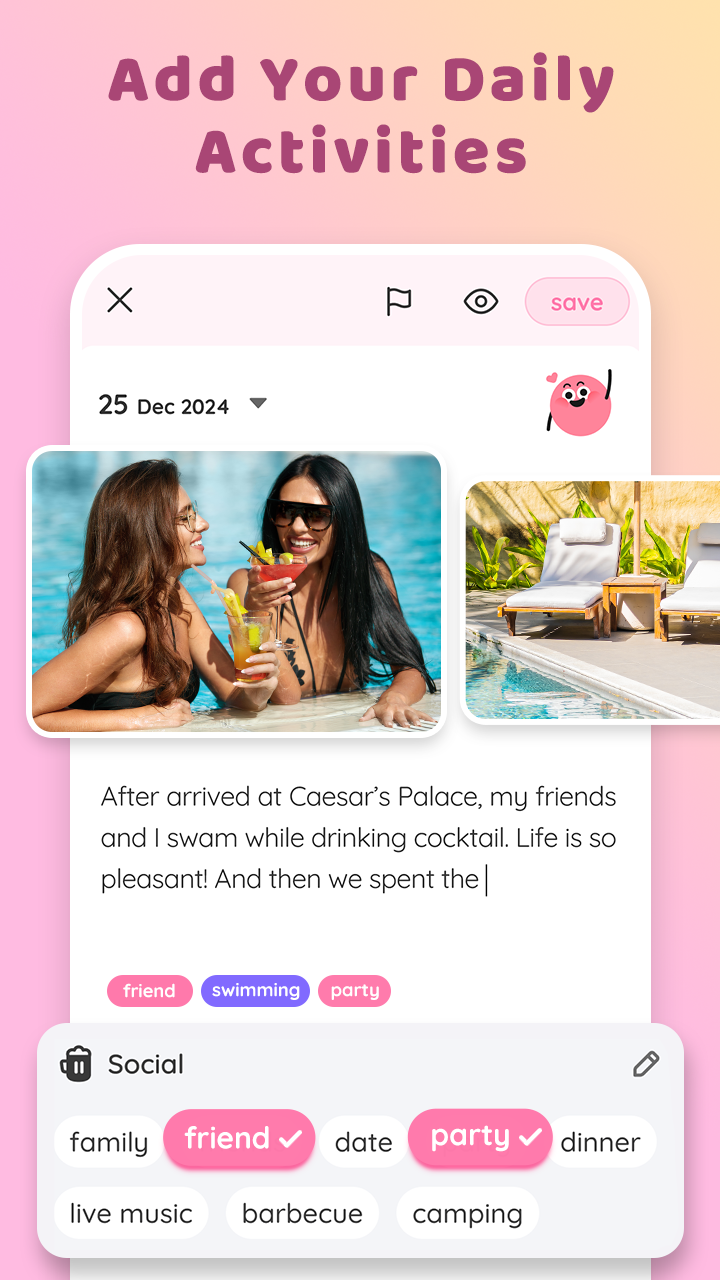 اسکرین شات 4 برنامه My Diary With Lock: Mood Diary