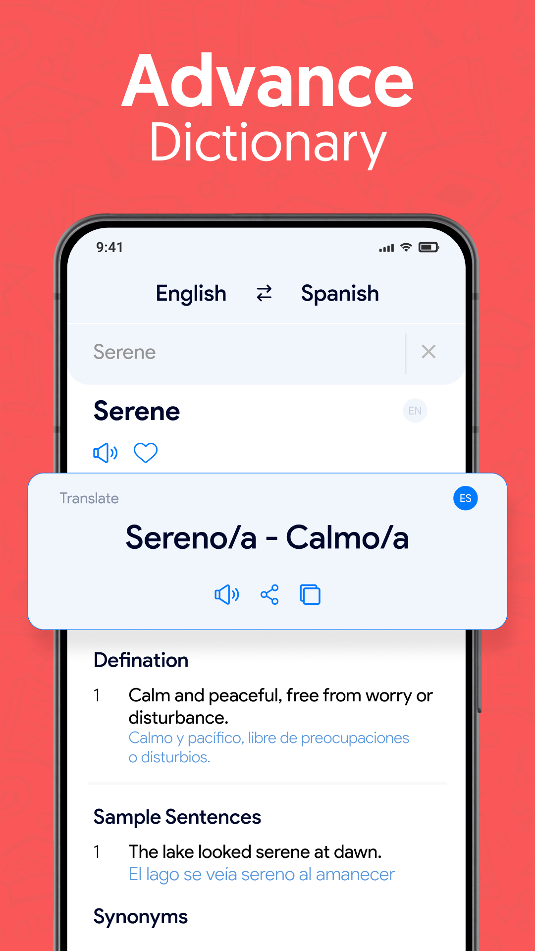 اسکرین شات 2 برنامه English Spanish Dictionary App