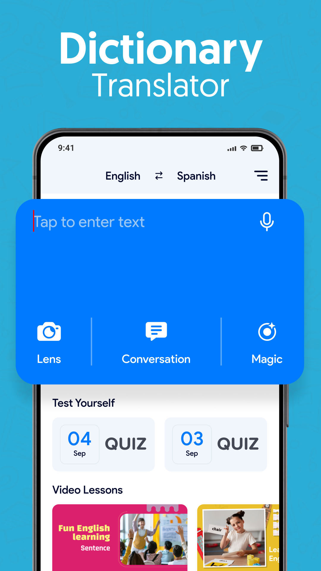 اسکرین شات 1 برنامه English Spanish Dictionary App
