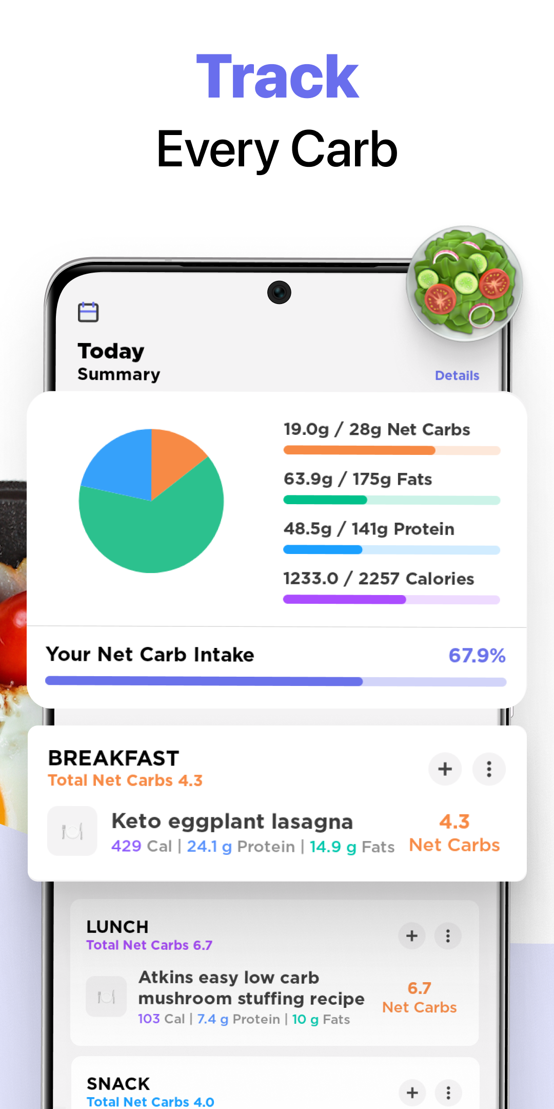 اسکرین شات 2 برنامه Keto Manager: Low Carb Diet