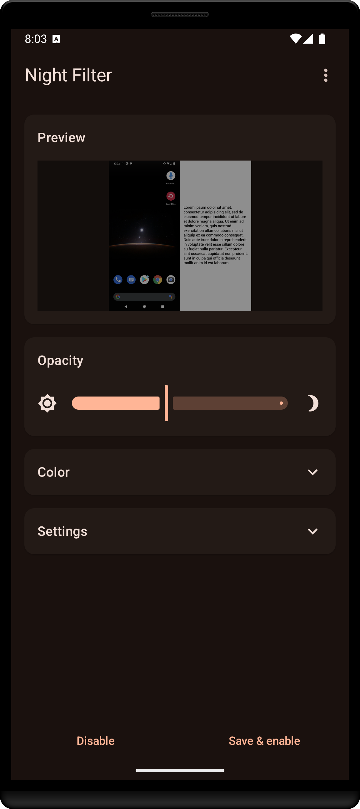 اسکرین شات 1 برنامه Night Filter