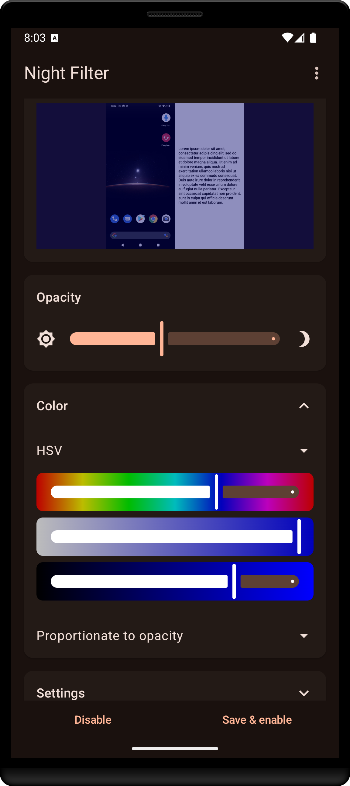 اسکرین شات 3 برنامه Night Filter