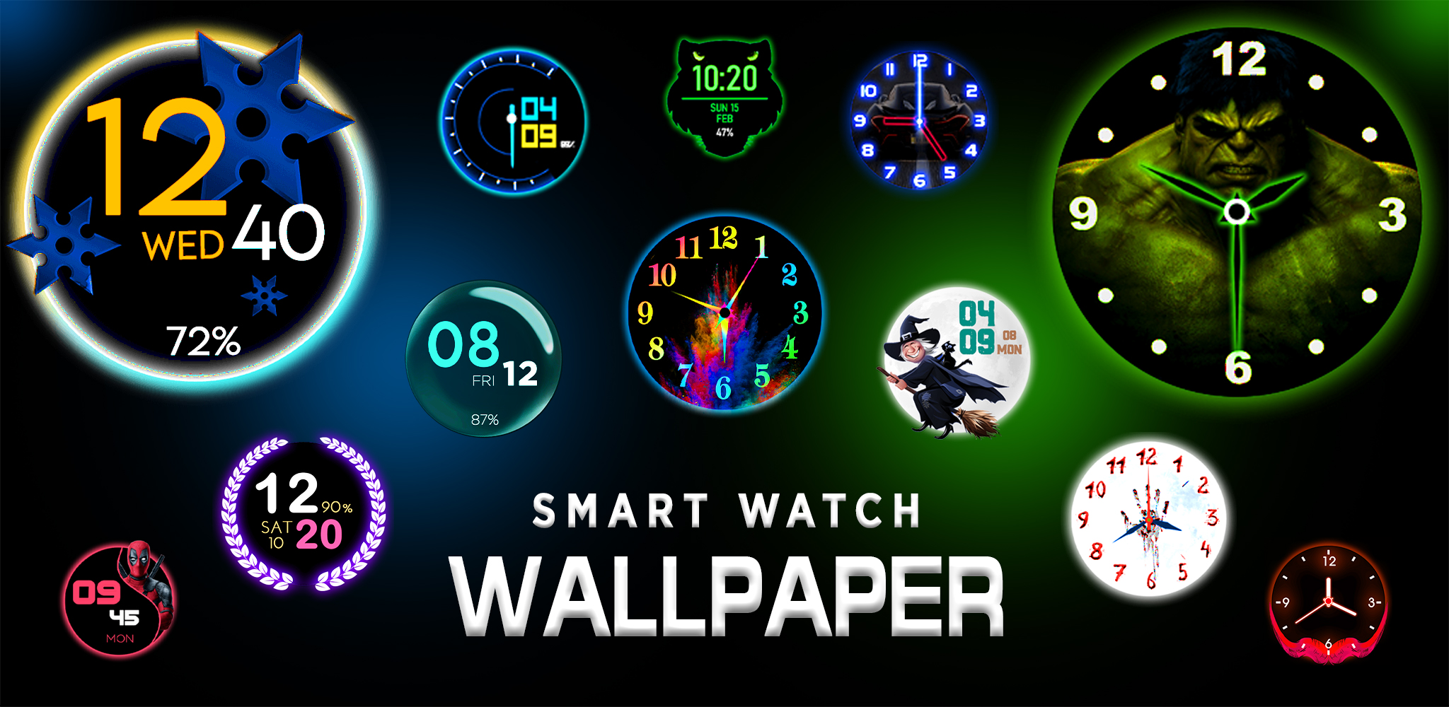 اسکرین شات 1 برنامه Smart Watch - Clock Wallpaper