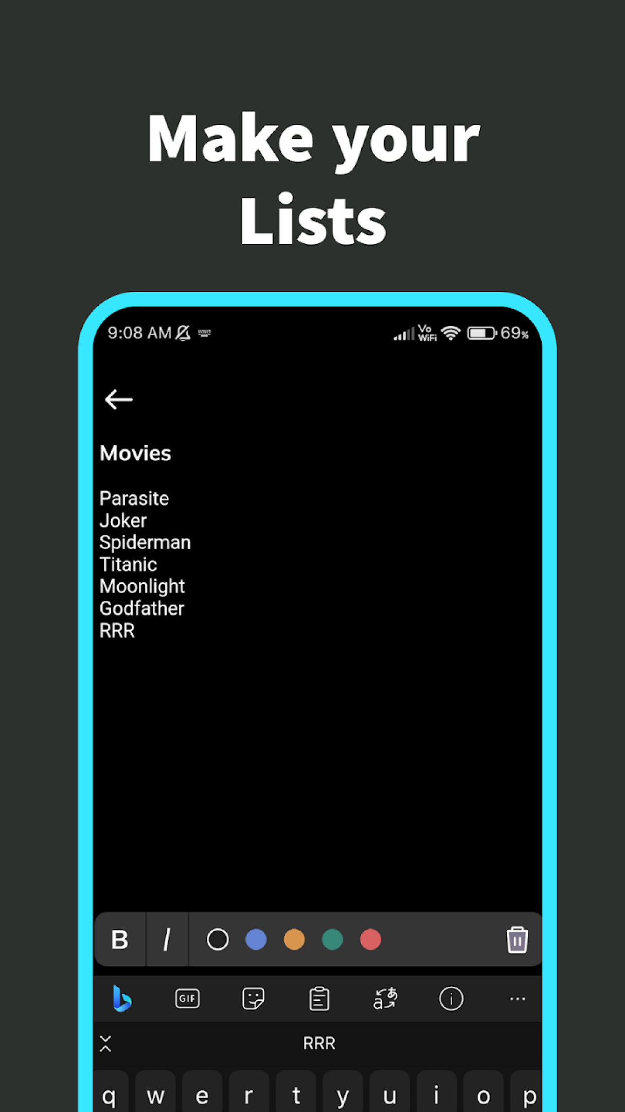 اسکرین شات 5 برنامه Black Notepad- Notes with lock