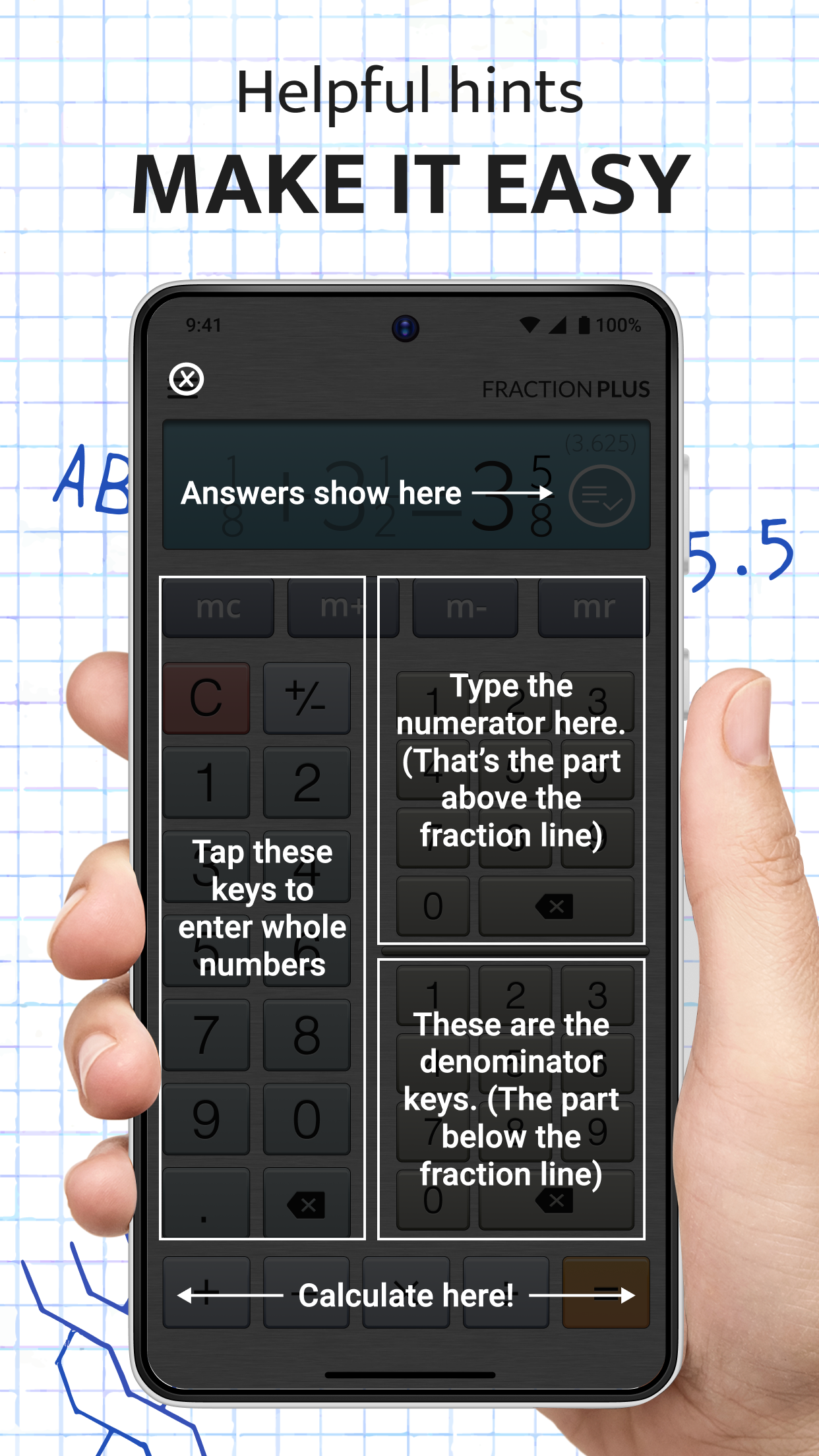 اسکرین شات 5 برنامه Fraction Calculator Plus