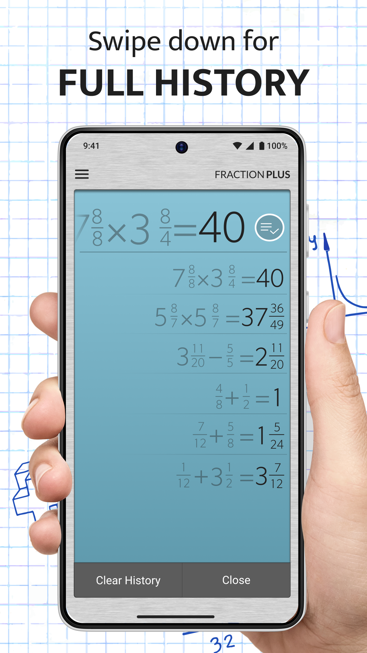 اسکرین شات 4 برنامه Fraction Calculator Plus