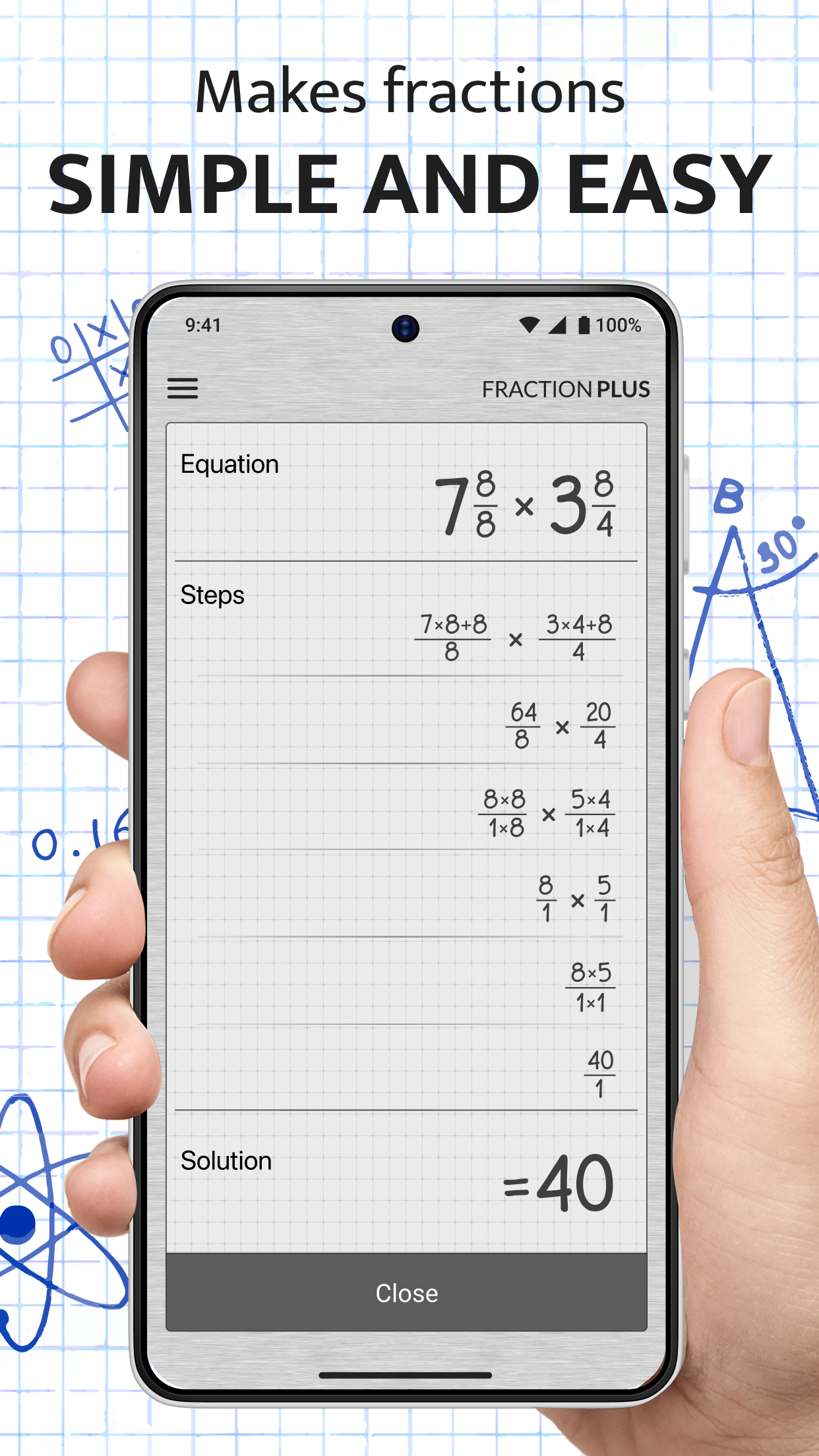اسکرین شات 2 برنامه Fraction Calculator Plus