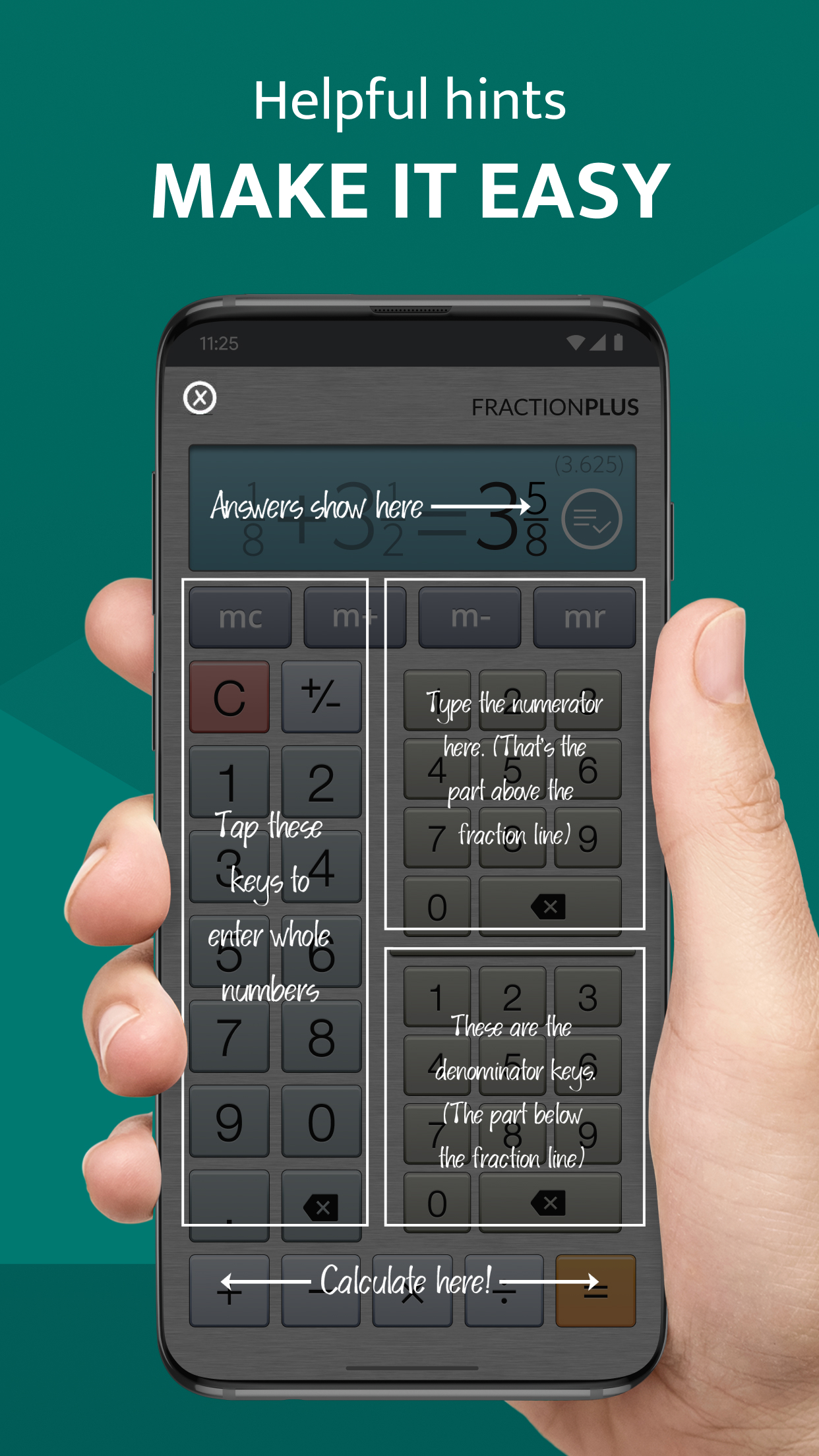 اسکرین شات 4 برنامه Fraction Calculator Plus