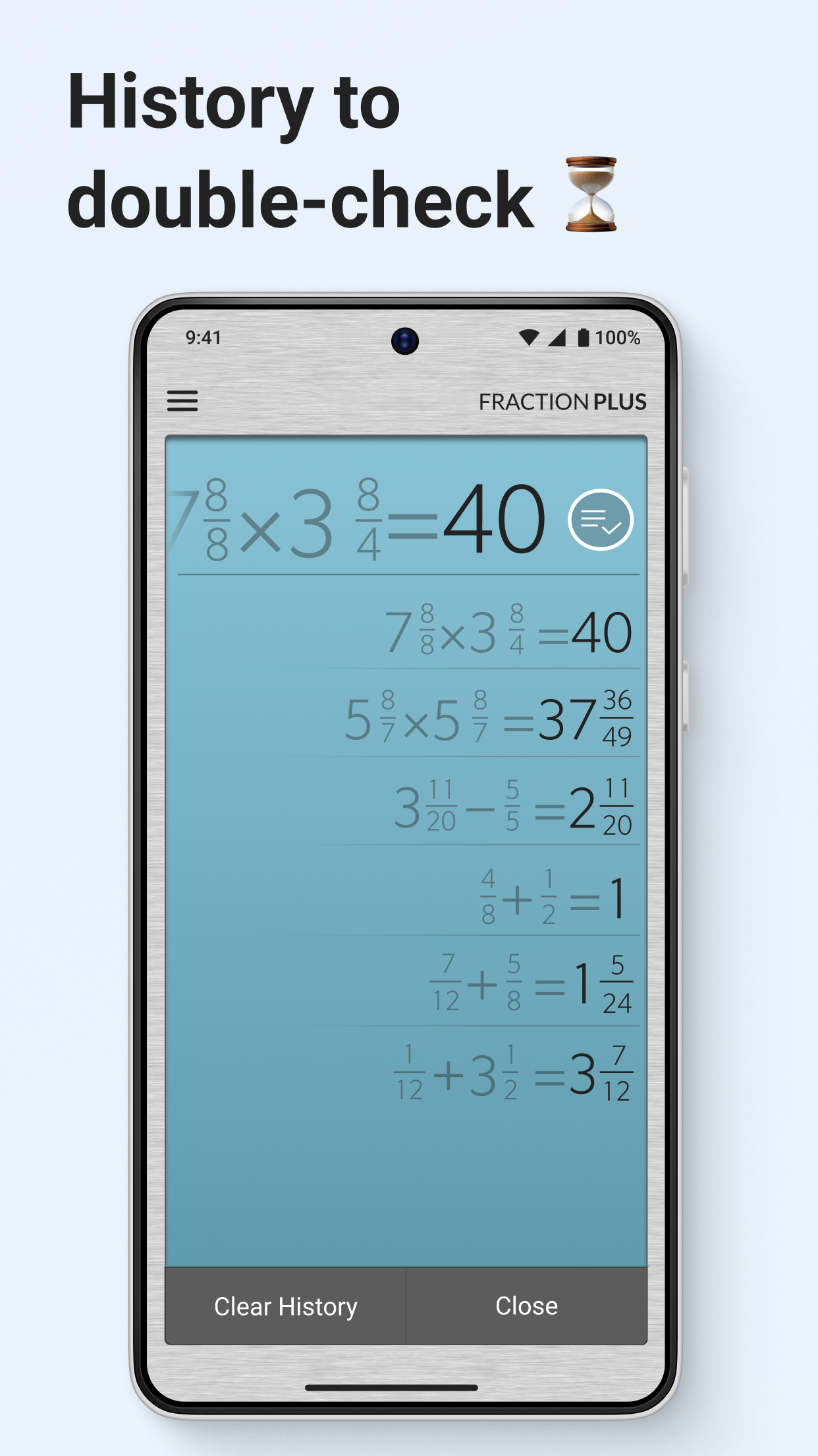 اسکرین شات 6 برنامه Fraction Calculator Plus