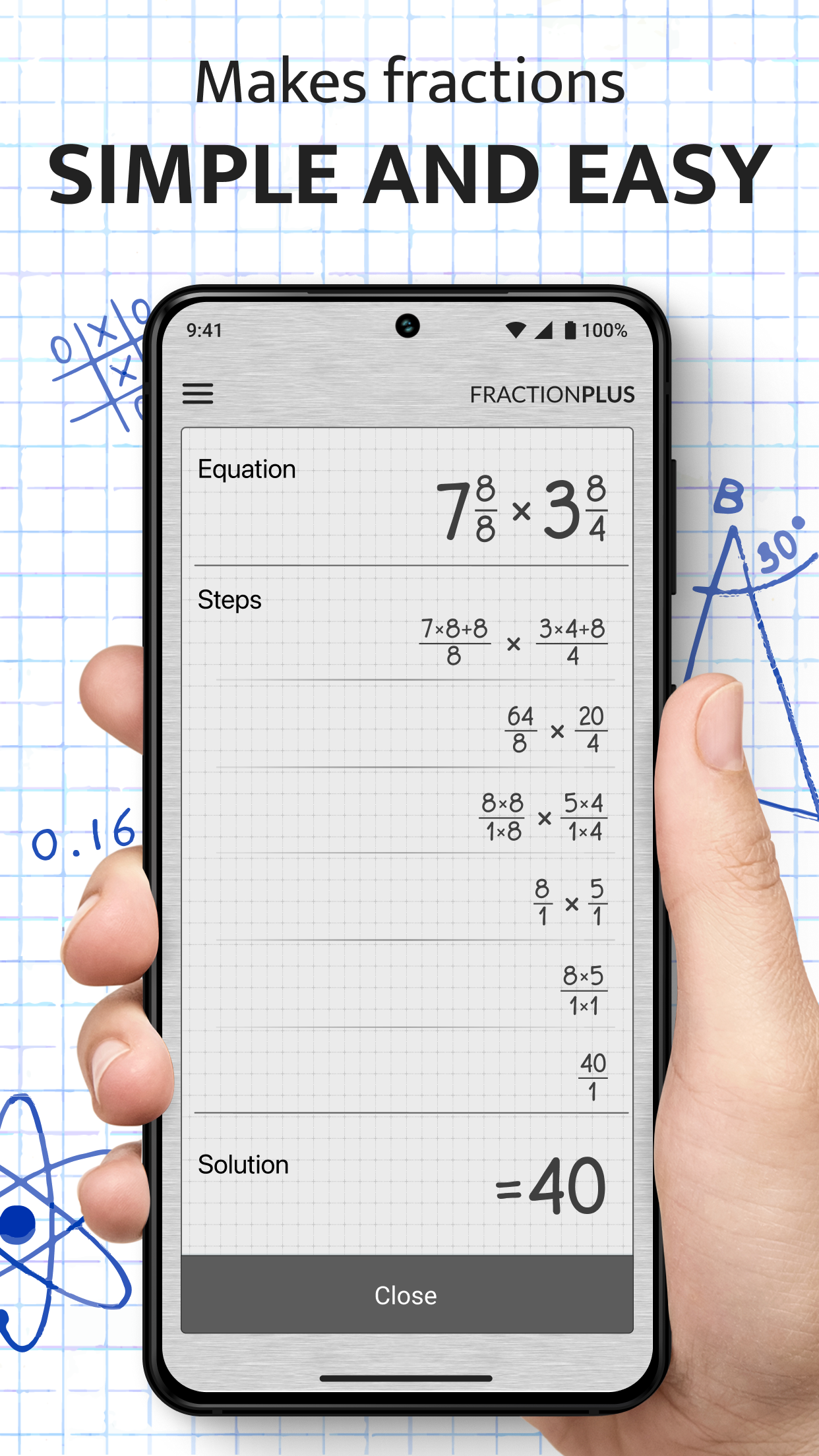 اسکرین شات 2 برنامه Fraction Calculator Plus