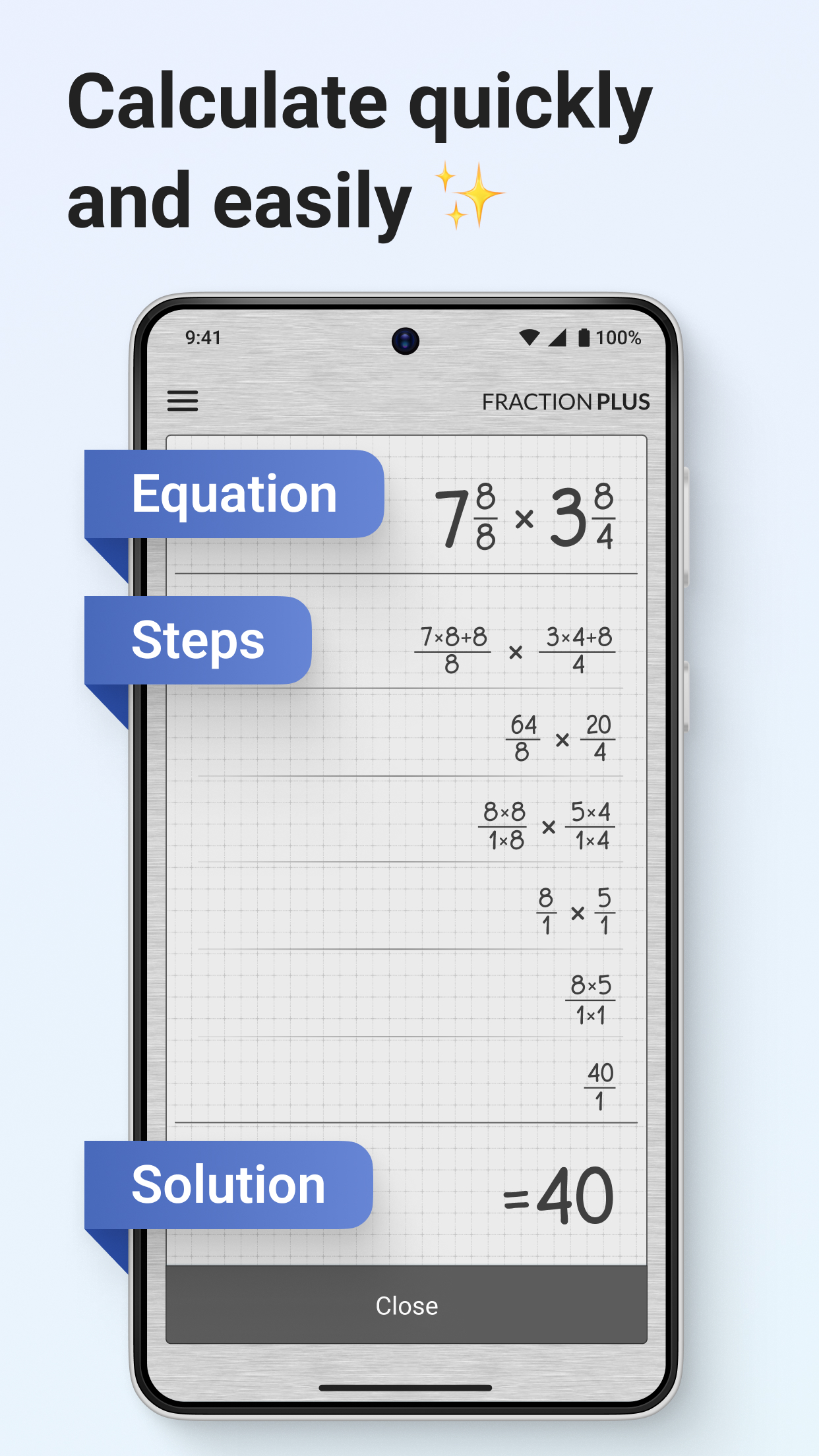 اسکرین شات 3 برنامه Fraction Calculator Plus