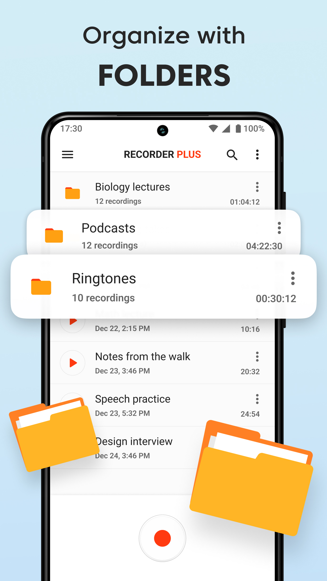 اسکرین شات 6 برنامه Sound Recorder Plus: Voice Rec