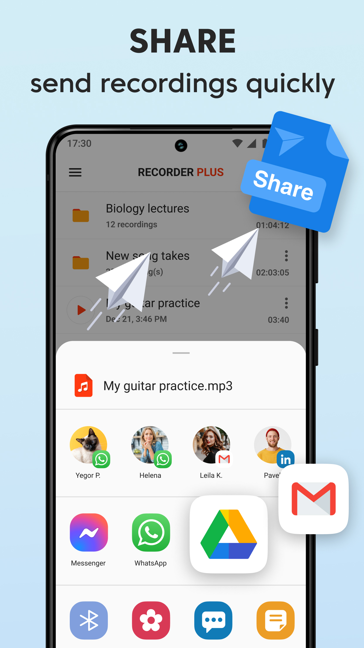 اسکرین شات 8 برنامه Sound Recorder Plus: Voice Rec
