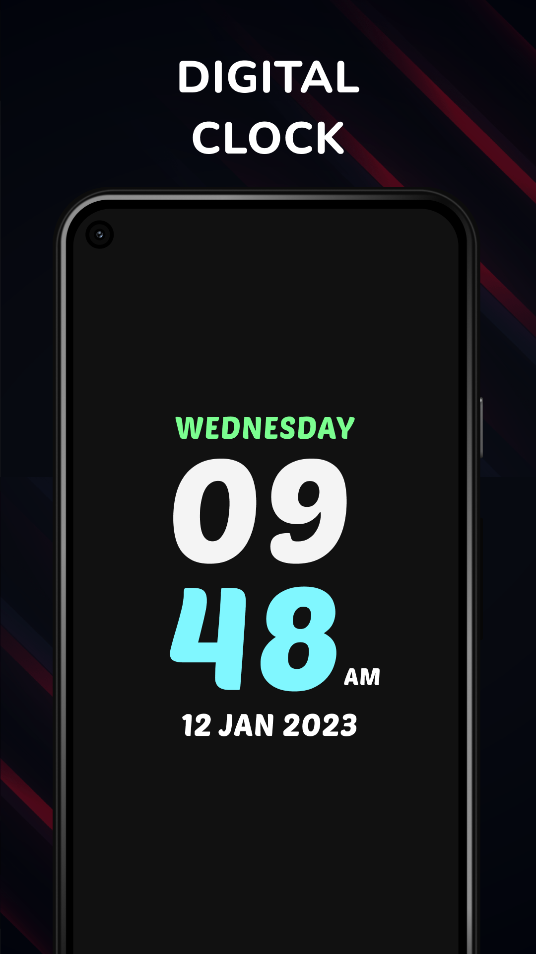 اسکرین شات 4 برنامه Digital Clock Wallpaper App