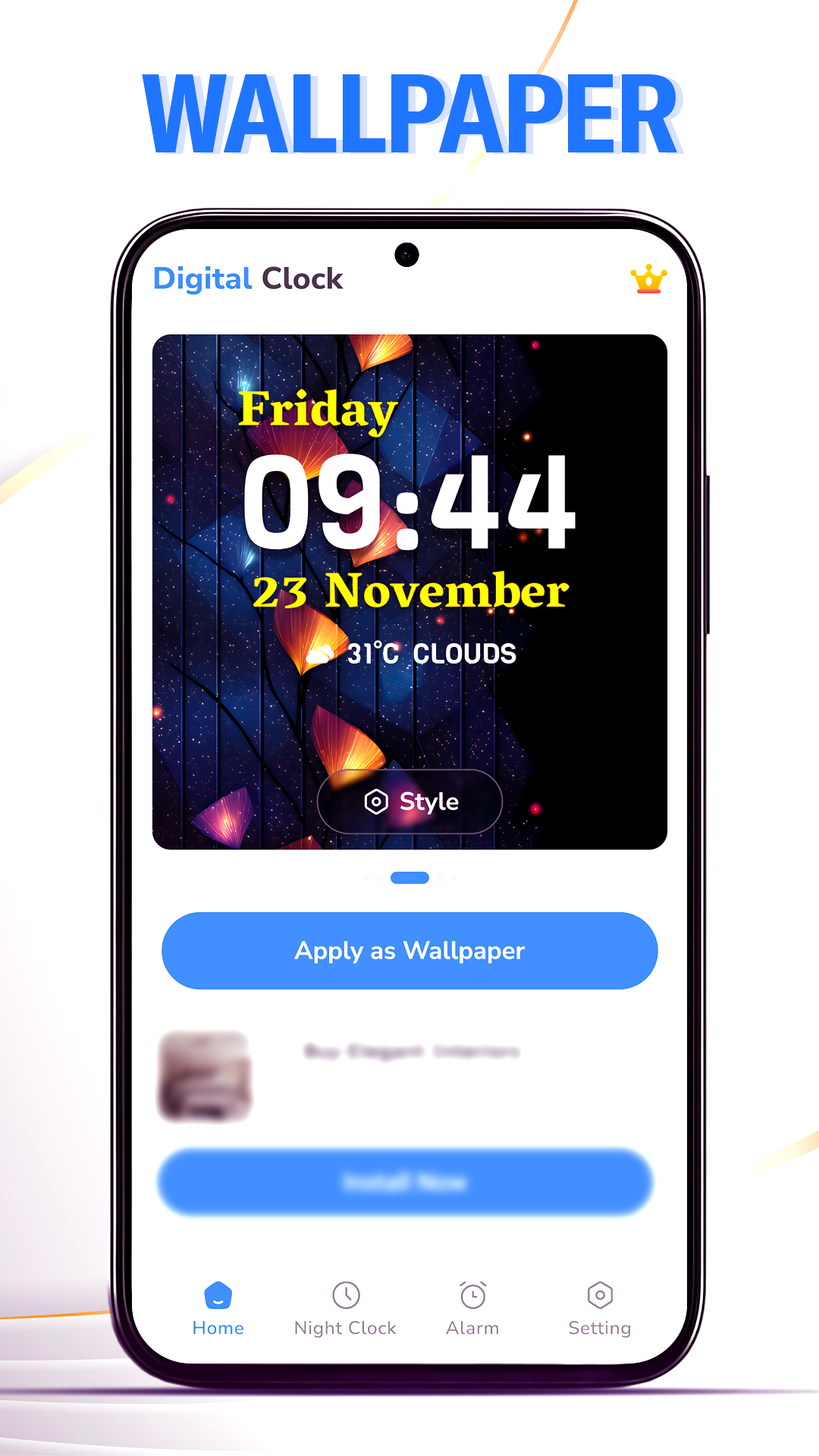 اسکرین شات 2 برنامه Digital Clock