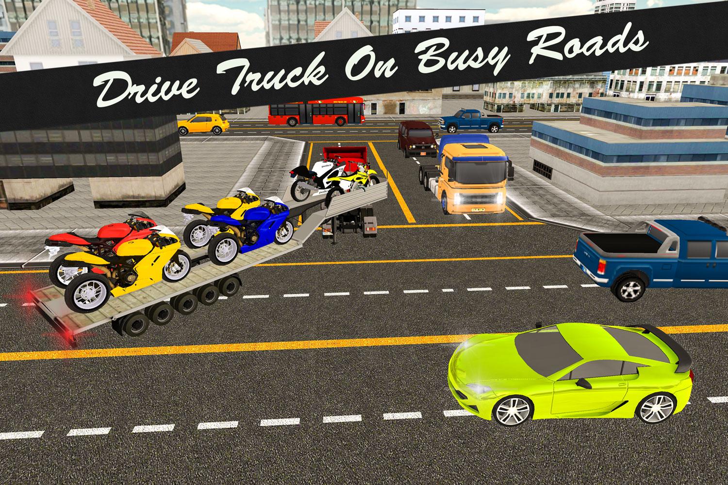 اسکرین شات 3 بازی Bike Transport Truck 3D