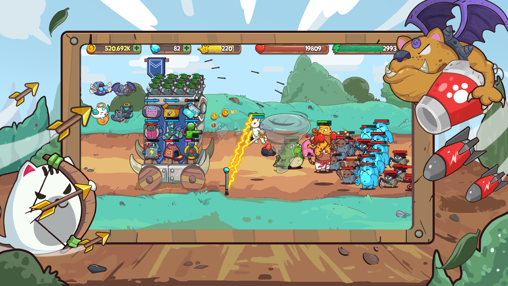اسکرین شات 1 بازی CatnRobot Idle TD: Battle Cat