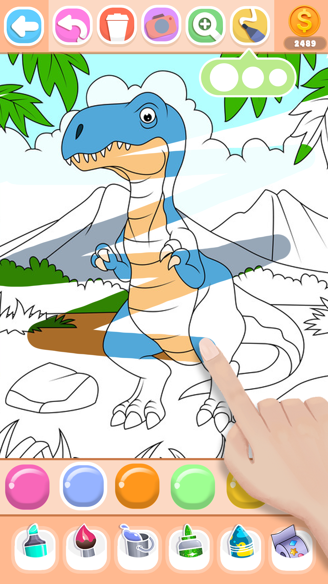 اسکرین شات 3 بازی Dinosaur Coloring Book Glitter