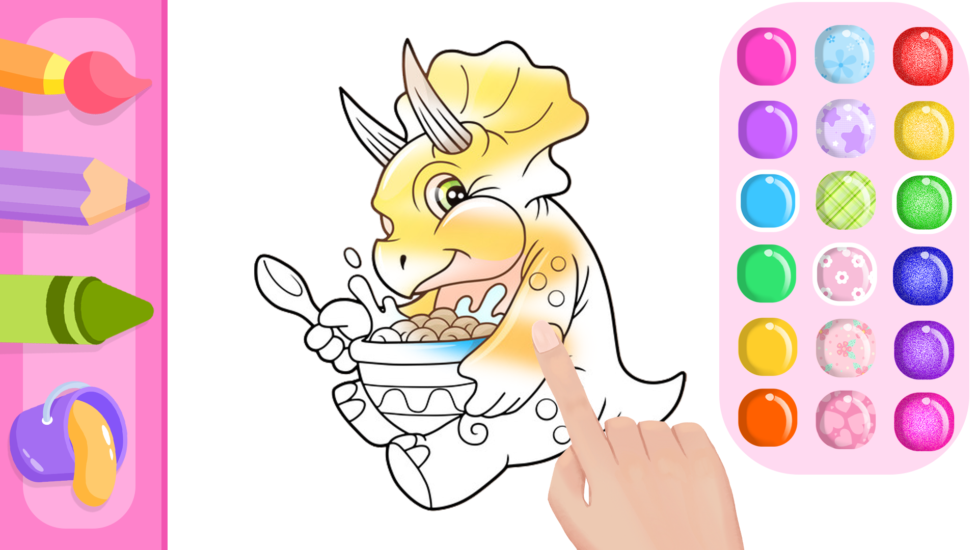 اسکرین شات 7 بازی Dinosaur Coloring Book Glitter