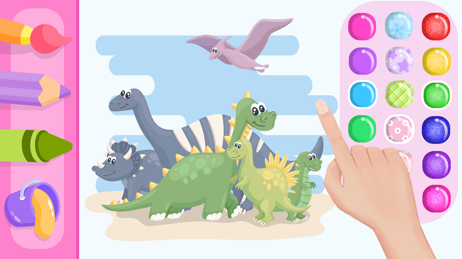 اسکرین شات 8 بازی Dinosaur Coloring Book Glitter
