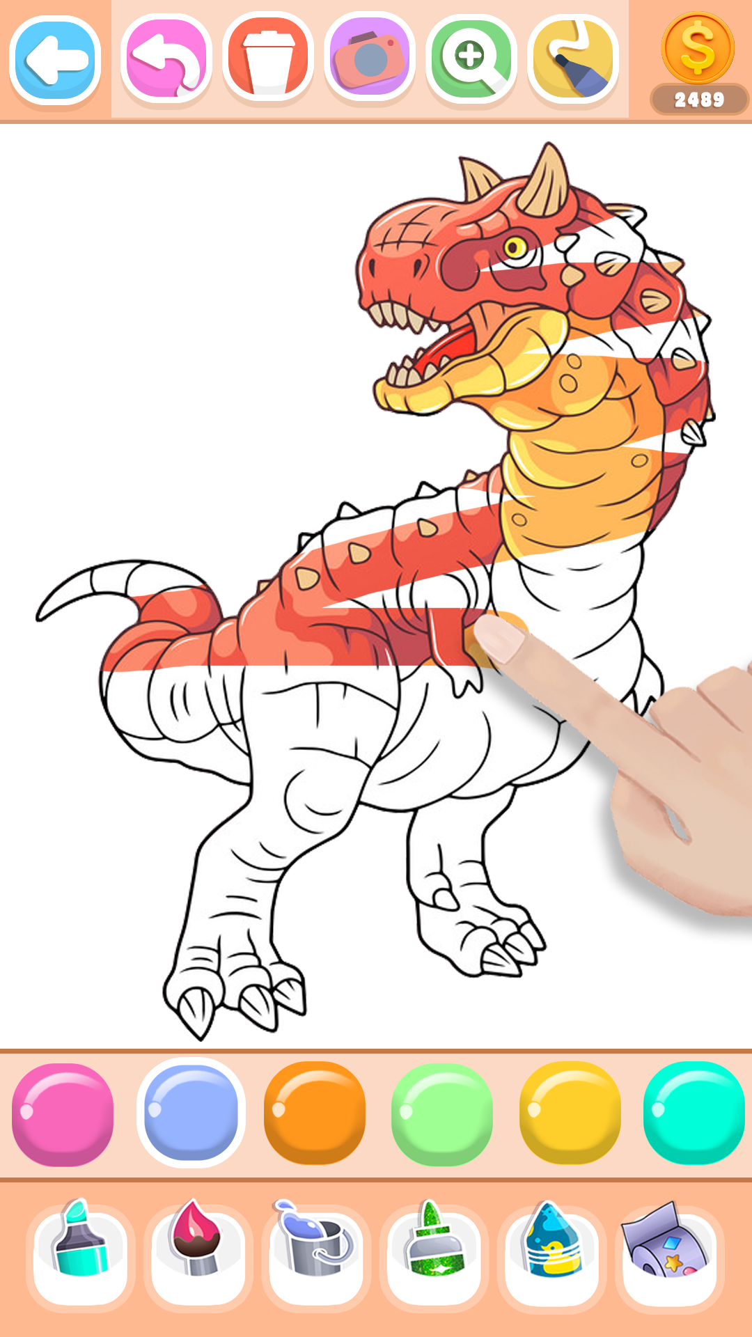 اسکرین شات 4 بازی Dinosaur Coloring Book Glitter