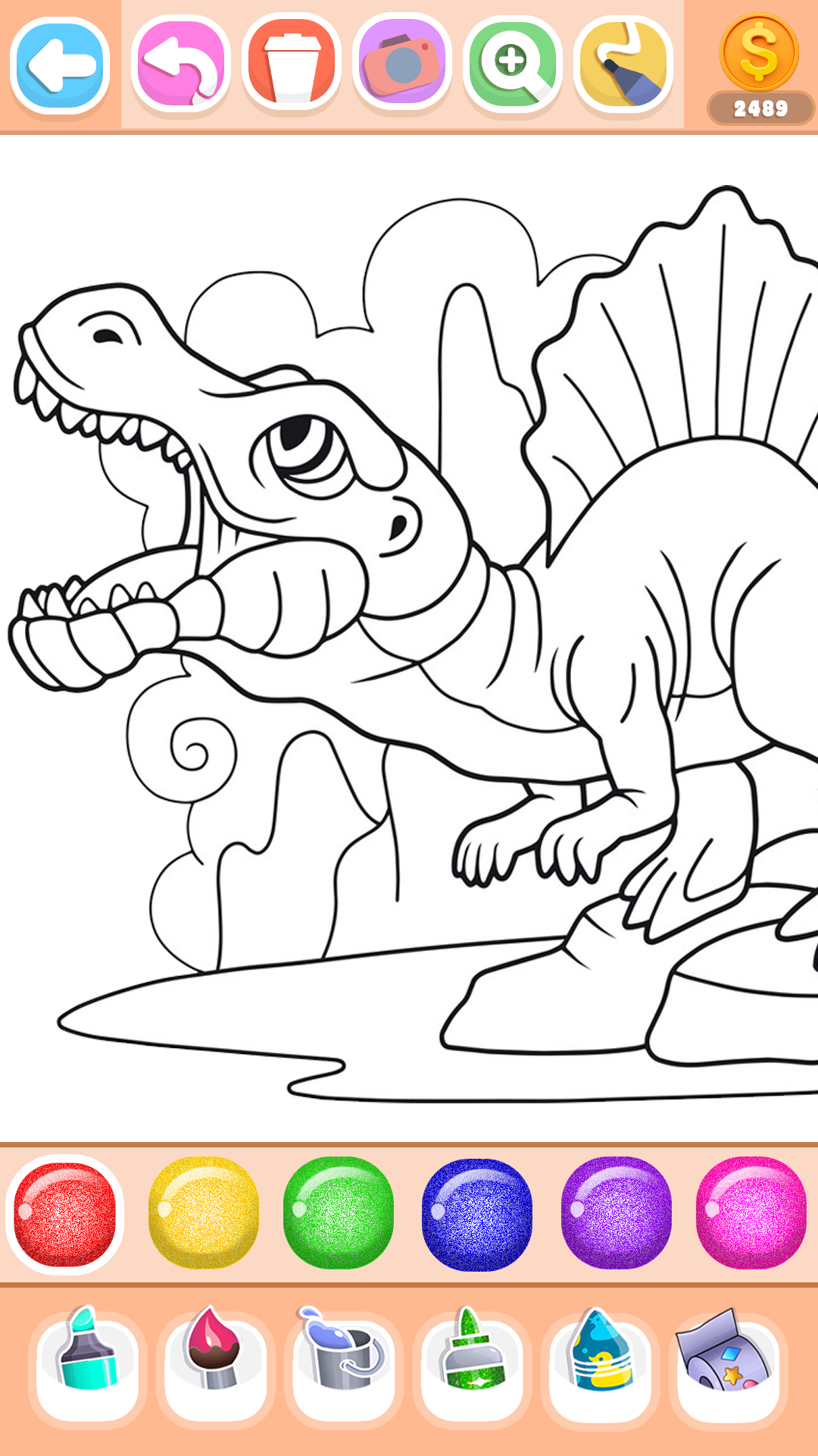 اسکرین شات 2 بازی Dinosaur Coloring Book Glitter
