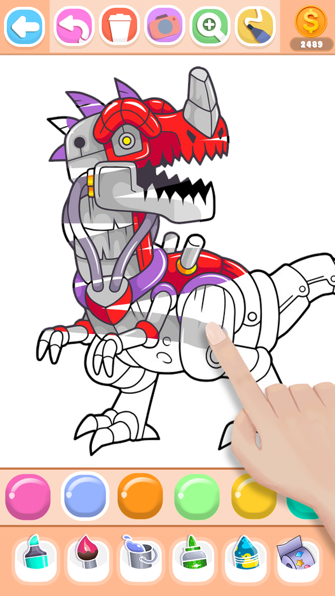 اسکرین شات 5 بازی Dinosaur Coloring Book Glitter