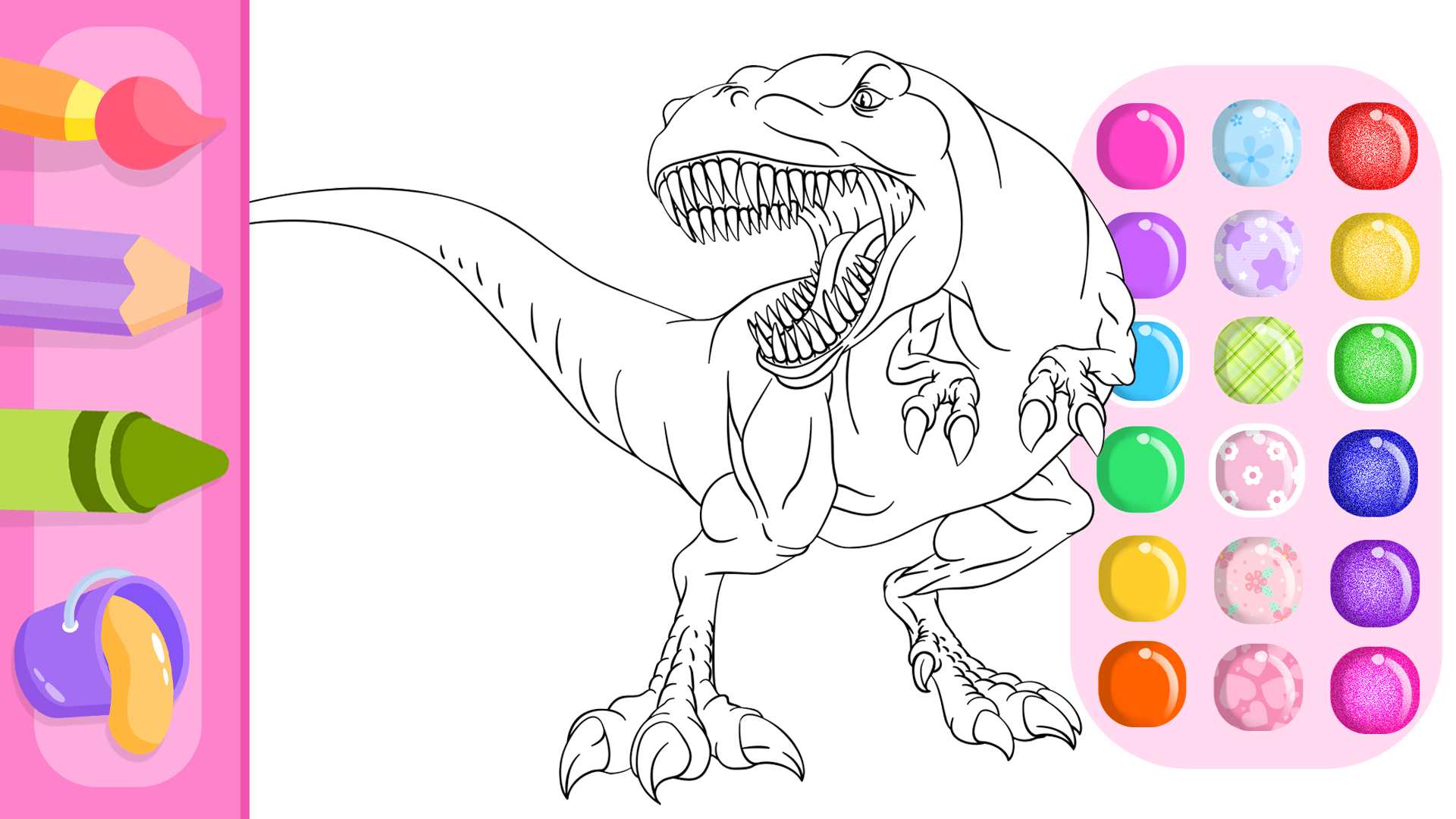اسکرین شات 6 بازی Dinosaur Coloring Book Glitter