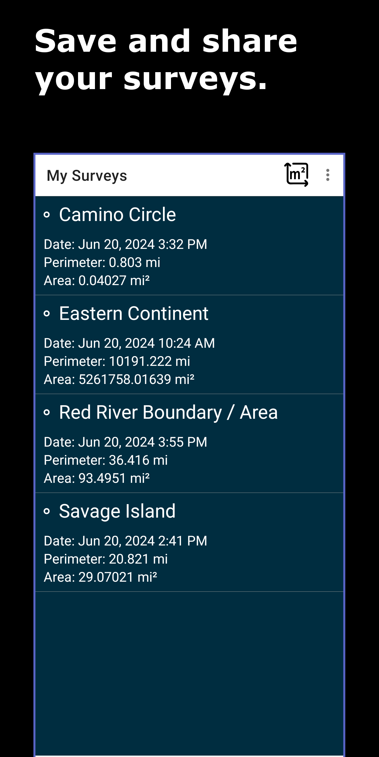 اسکرین شات 6 برنامه Land Calculator: Map Measure