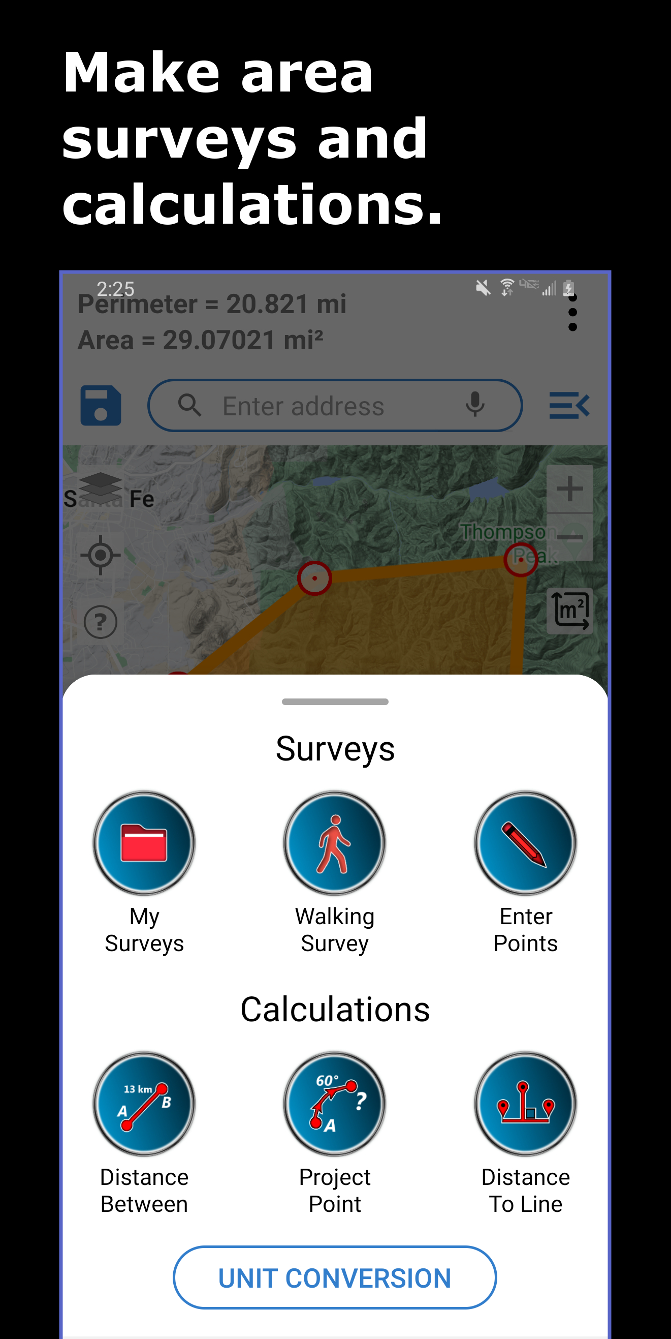 اسکرین شات 2 برنامه Land Calculator: Map Measure