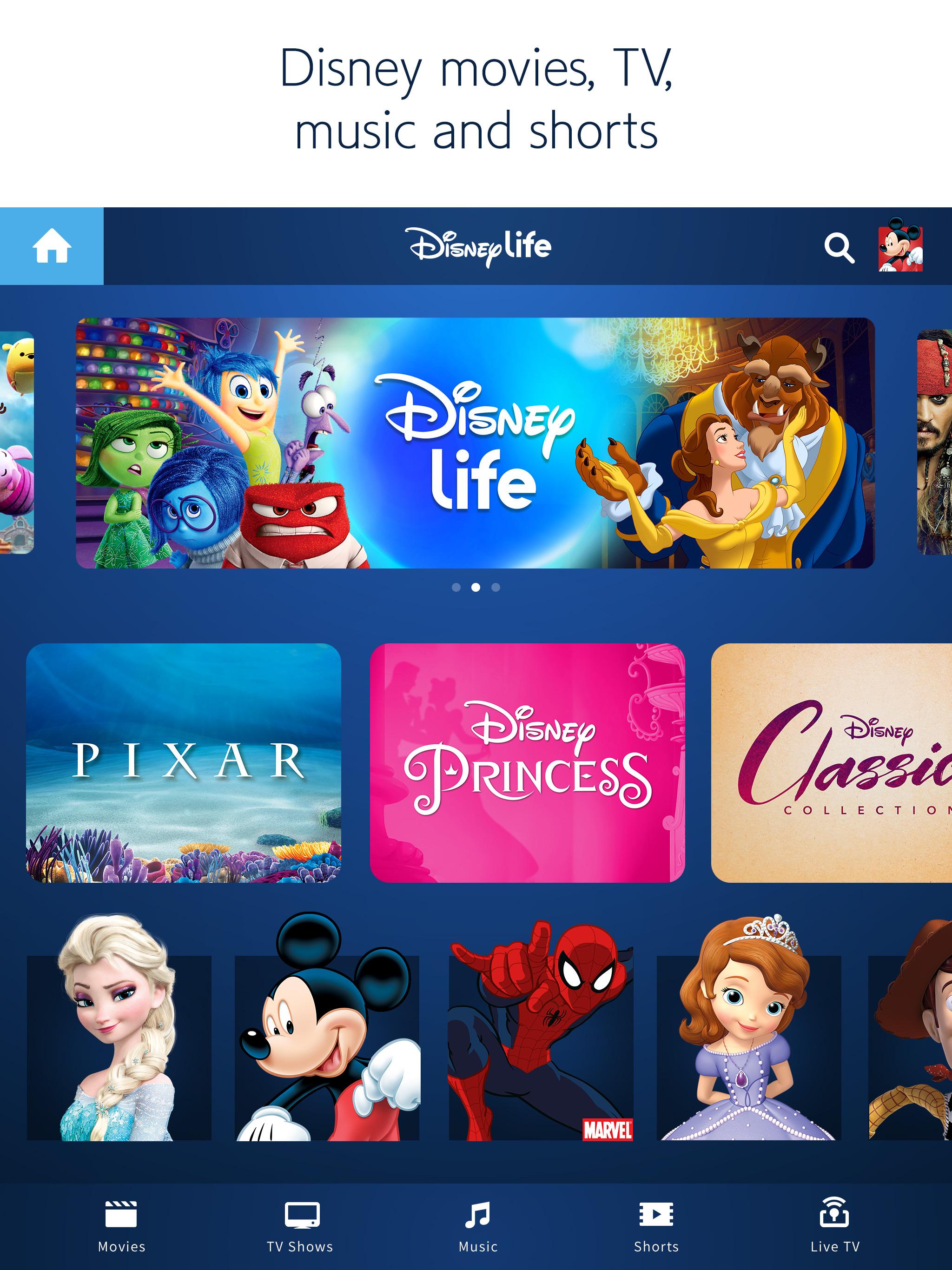 اسکرین شات 1 برنامه DisneyLife - Watch Movies & TV