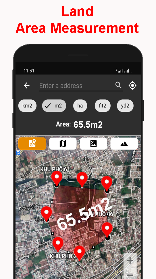 اسکرین شات 1 برنامه Land Area Calculator