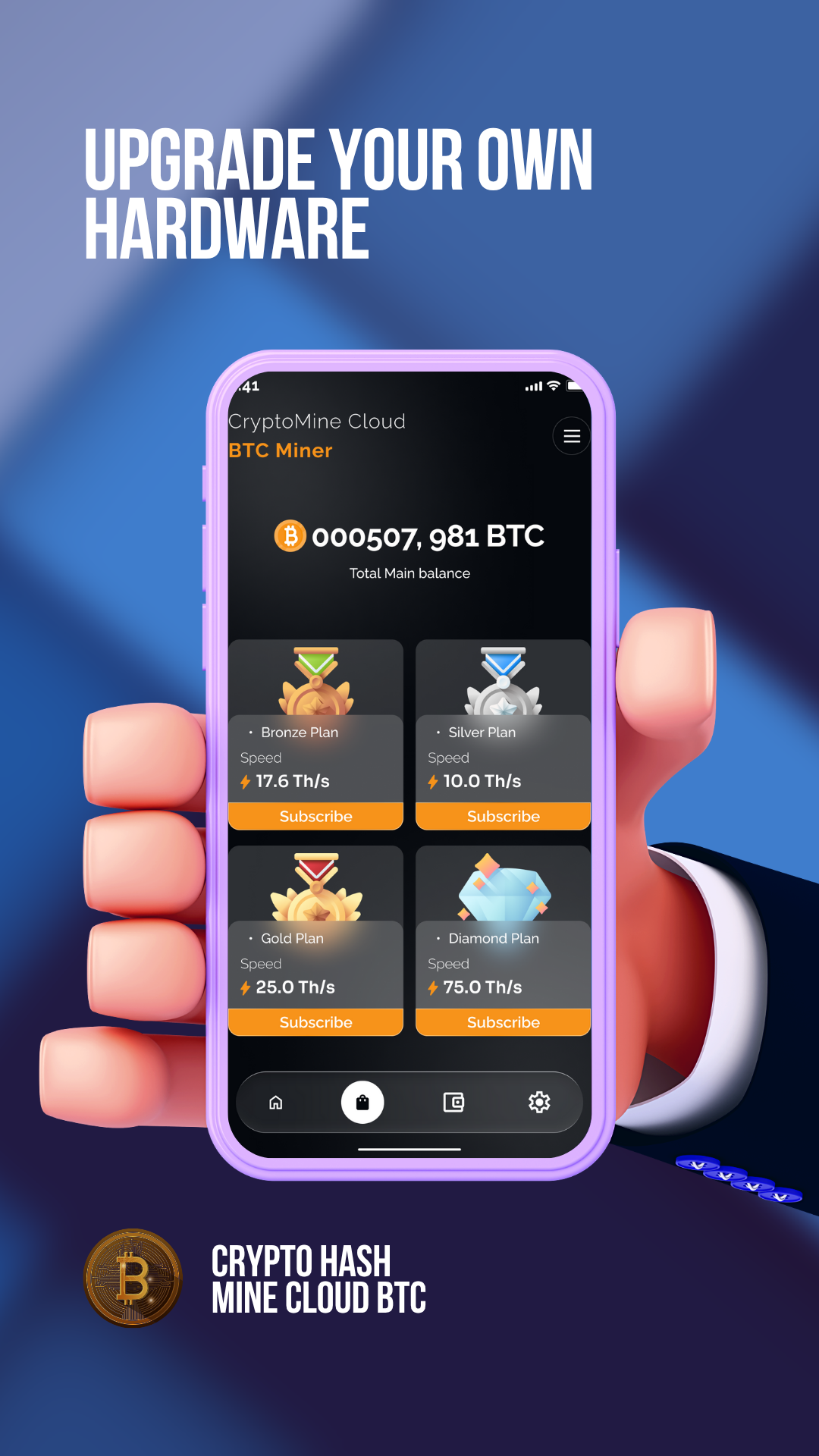 اسکرین شات 3 برنامه Crypto Hash – Mine Cloud BTC